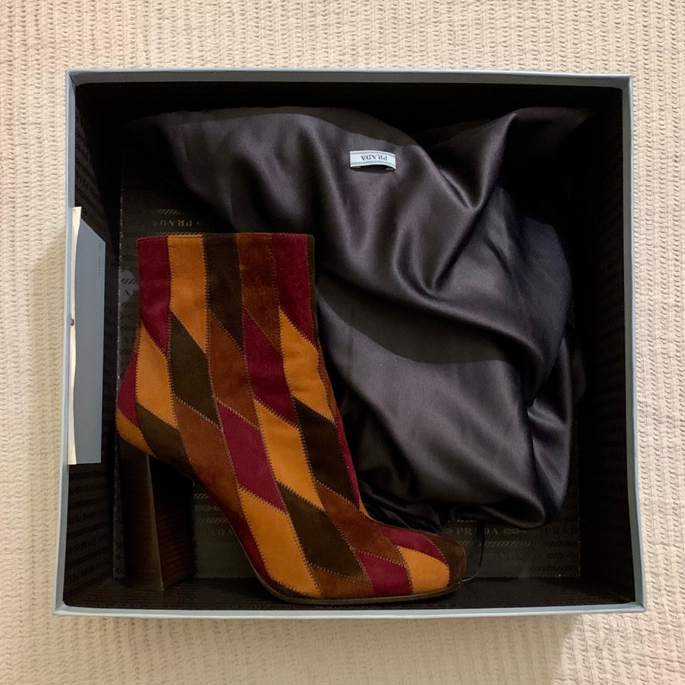 Suede Patchwork Prada Boots